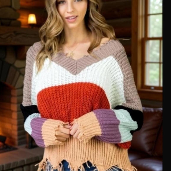 CASUAL DOLLZ Striped Sweater - Picture 1 of 5